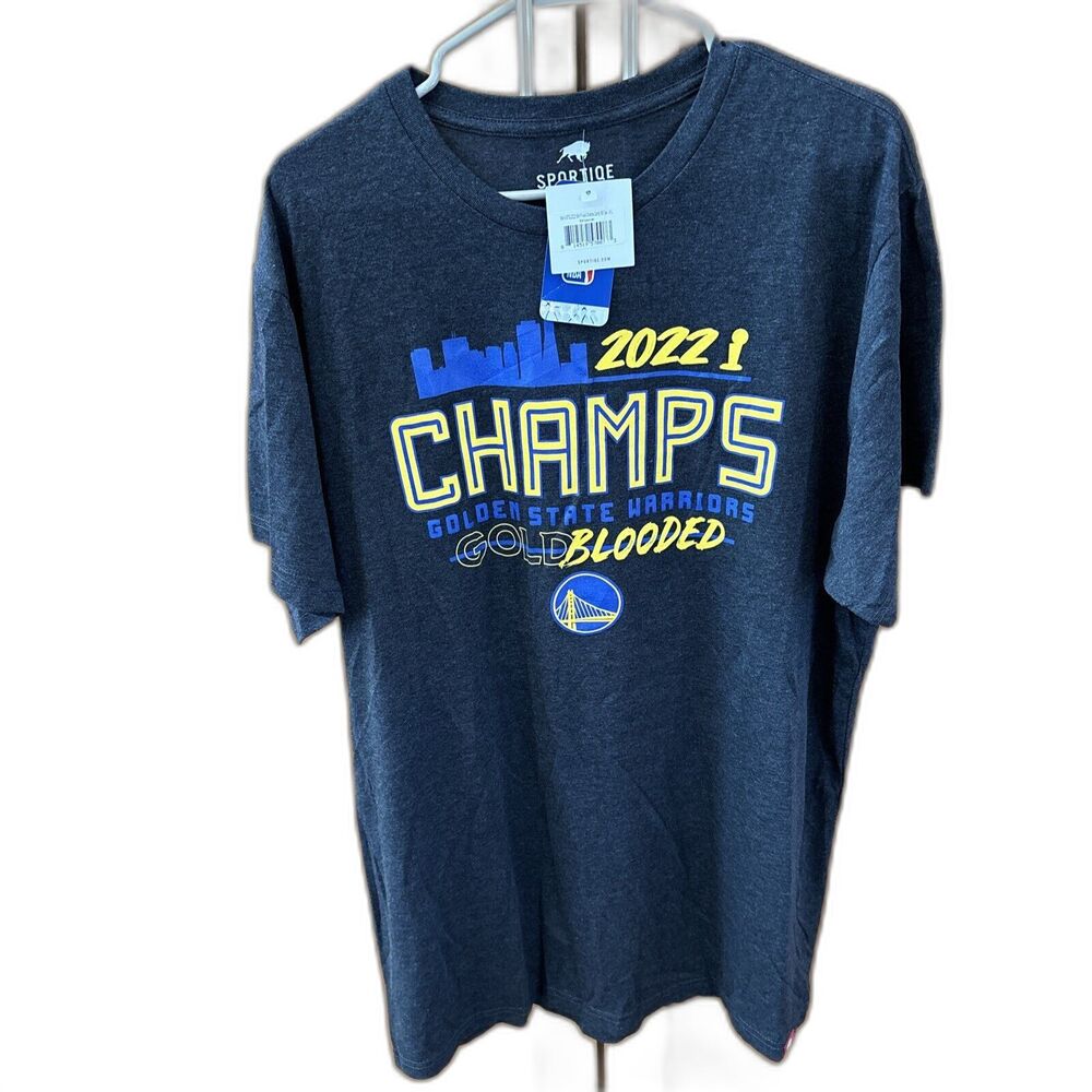 Sportiqe Golden State Warriors T Shirt 2022 NBA Finals Champs Gold Blooded 3X